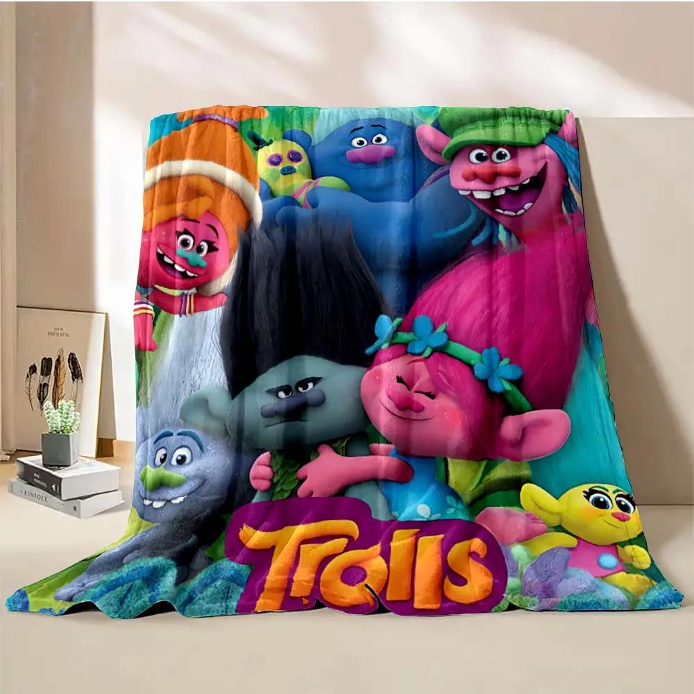 Cobertor Desenho Animado Trolls Juntos Quente Macio Fofo Tamanho King Manta para Criança Adulto Sofá Cama Cobertor de Quebra-cabeça Viagem Manta Presente