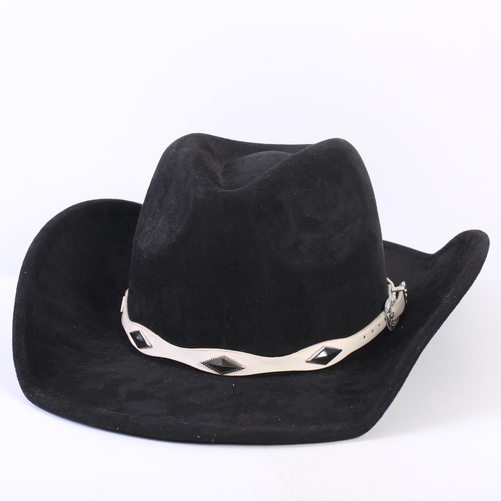 Popular European and American Classic Suede Western Cowboy Hat, Men's and Women's Fashion Big-brimmed Top Hat Shade