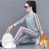 Khmer Women's Warm Sports Suit: Autumn/Winter Plush Hoodie & Sweatpants Two-Piece Set