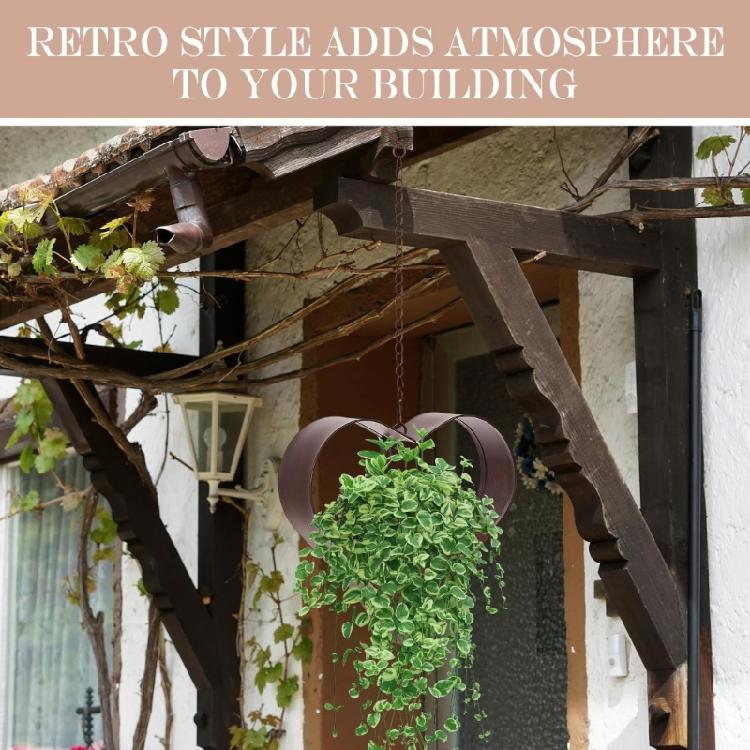 Metal Heart Shape Hanging Plant Holder for Garden Porch or Home Decoration Detachable Flower Pots Drain Hole Planter