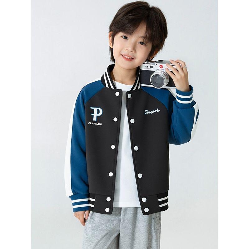 Brand Export Original 2026 Autumn and Winter New Children's Baseball Jacket, Unisex Sweatshirt with Fleece Lining for Older Children