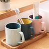 Bathroom Tumblers Plastic Mouthwash Cup Coffee Tea Water Mug Home Travel Solid Color Toothbrush Holder Cup Drinkware Tools