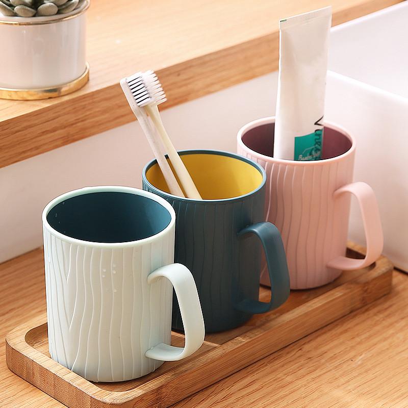Bathroom Tumblers Plastic Mouthwash Cup Coffee Tea Water Mug Home Travel Solid Color Toothbrush Holder Cup Drinkware Tools