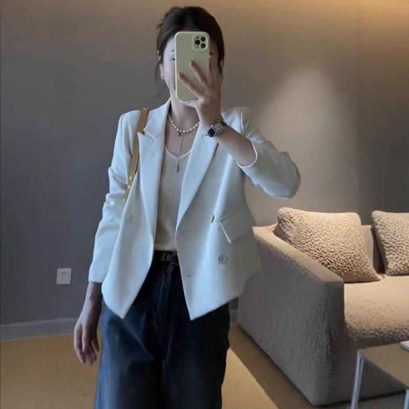 

Small Blazer Women s Outer Wear New Korean Style High-end Small Short Casual Black Suit Top L білий