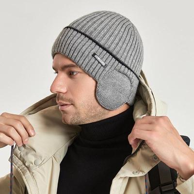 Outdoor Winter Strickmütze Herren Damen Plüsch Warme Ohrenklappe Ohrenschützer Stilvoll Weich Lässig Skimützen Radfahren Ohrenschutz Beanies