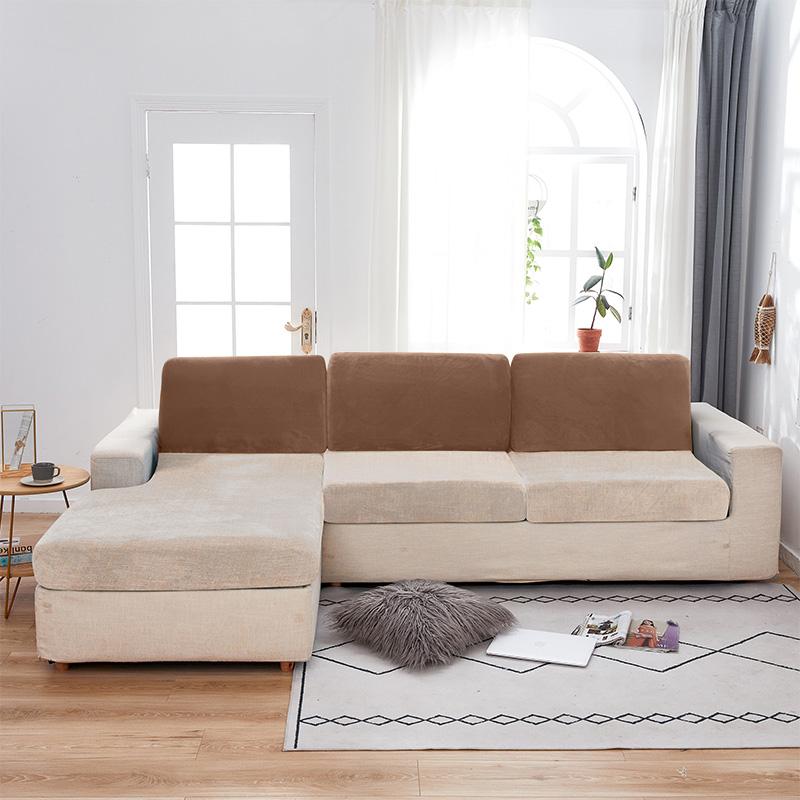 Cover For The Backrest Cushion Of The Sofa, Corner Sofa, Velvet, Brown