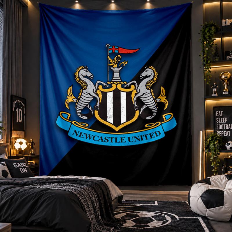 Nástěnná tapisérie Newcastle United Fotbalový potisk Látka do obývacího pokoje Ložnice Domácí dekorace
