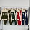 Men Women Casual Streetwear Set: Colorblock Retro Half-Zip Fleece-Lined Stand Collar Hoodie Straight Leg Pants