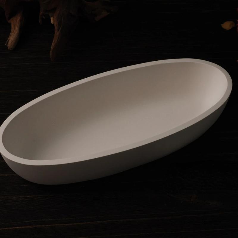 Oval Cement Ship Shape Candle Jar Silicone Molds DIY Concrete Plaster Flower Pot Wax Box Candle Tray Mould Home Decor