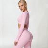 Women Tight‑Fit Yoga 2‑Piece Set, High‑Waist Quick‑Dry Long‑Sleeve Workout Outfit for Outdoor Running Fitness