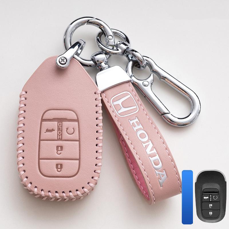 Leather Car Key Remote Cover Full Case Accessories For Honda Civic Accord HR-V CR-V CRV 11th 2022 2023 City Fit Odyssey Jade