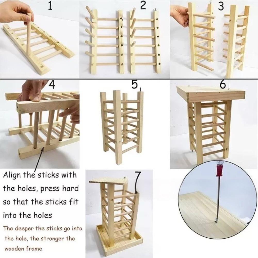 Detachable Rabbit Hay Manger Wooden Guinea Pig Feeder Pet Grass Rack Hay Feeder  Cage Accessories