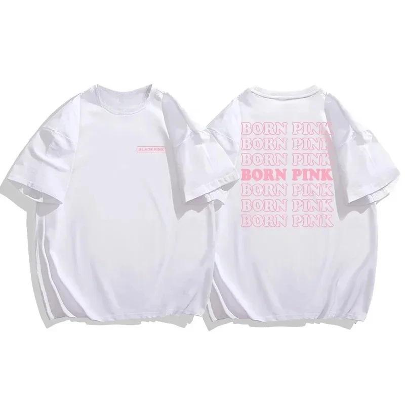 Blackpink'S Peripheral Korean Girl Group Jisoo Supports Short-Sleeved Jennie'S Cotton T-Shirt Idol Lisa Rosé The Same Stayle