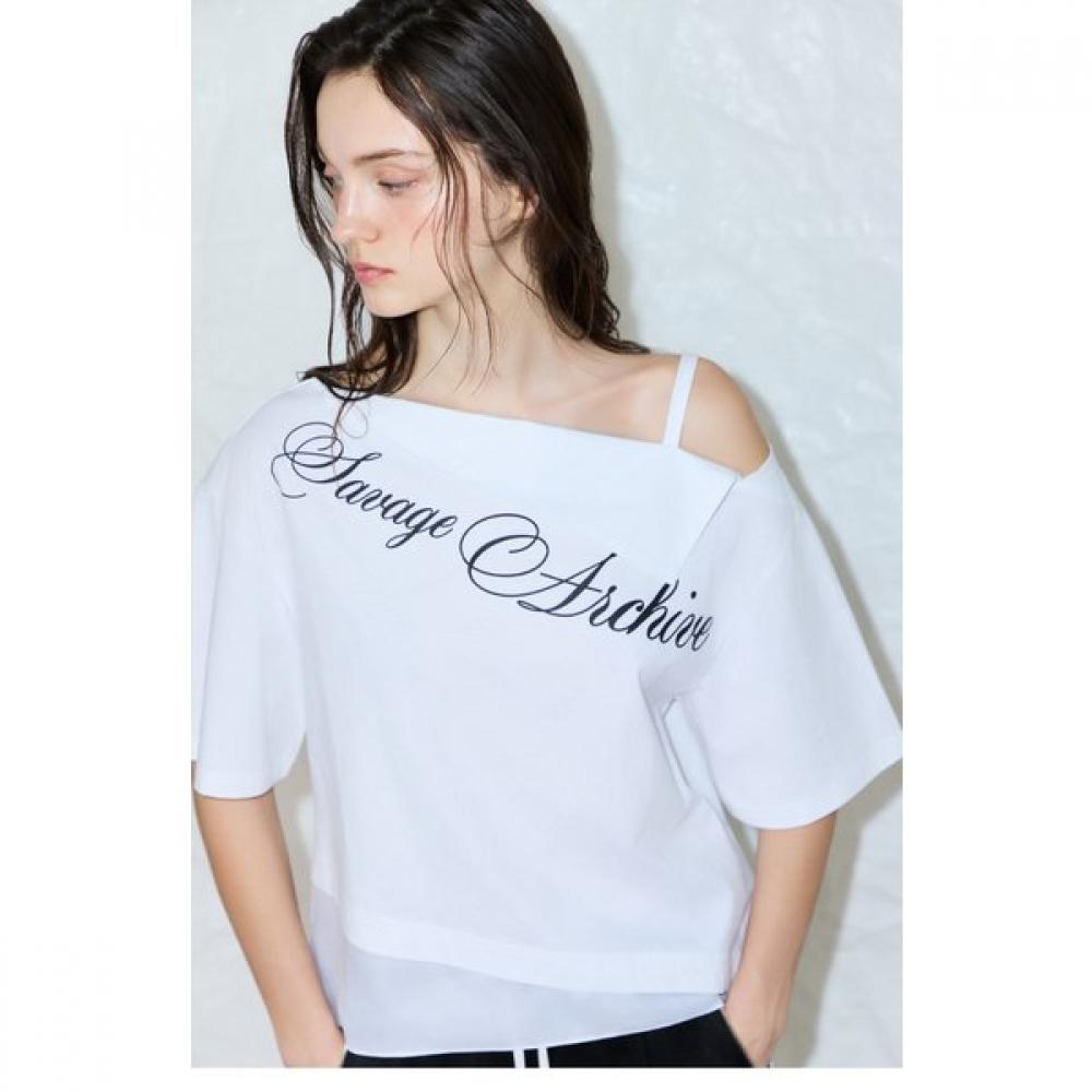 

EgoisT AsymmeTric Shoulder T shirT Es2ch562 BK/55
