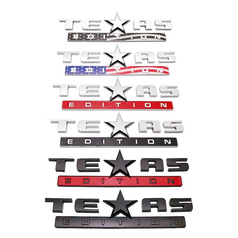 3D ABS TEXAS EDITION Badge Rear Trunk Fender Emblem Sticker For Jeep Chevy Silverado GMC Sierra Car Decals Accessories AMV1