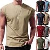Cross-border 2025 Men's Summer Sleeveless T-shirt - Youth Loose Fit Solid Color Thin Tank Vest