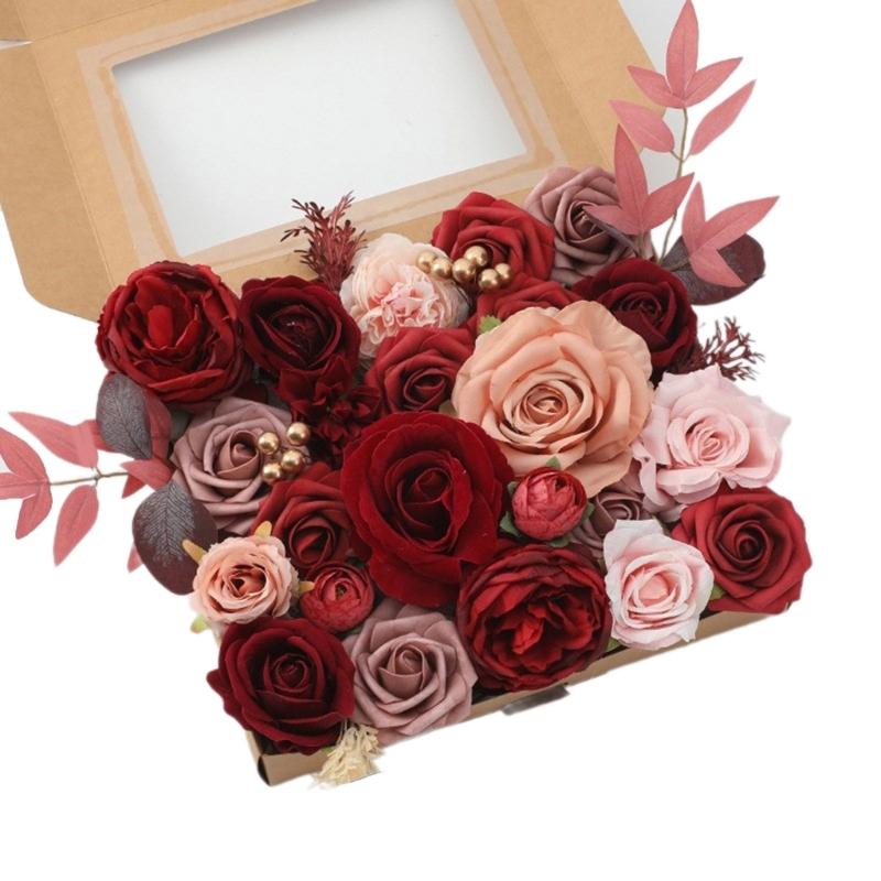 Artificial Flowers Bulk Fake Flower Bulk  Fake Rose Silk Flower for DIY Wedding Party Centerpieces Arrangements