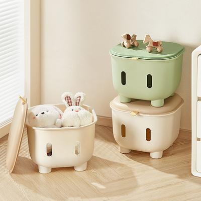Cute Kids Storage Stool, Multifunctional Toy Clothes Snack Organizer for Home