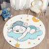 Cartoon Animal Round Carpet Circle Area Rug for Office Living Room Children's Room Decor Non-Slip Floor Mat Home Kitchen Doormat