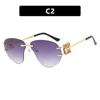 Special-shaped Oversized Rimless Sunglasses Women Brand Designer Shades Eyewear Pilot Sun Glasses Female UV400