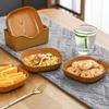 7Pcs/Set Durable Imitation Wood Grain Snack Plates Plastic Small Simple Tea Art Dish with Storage Box 14cm Square Tray