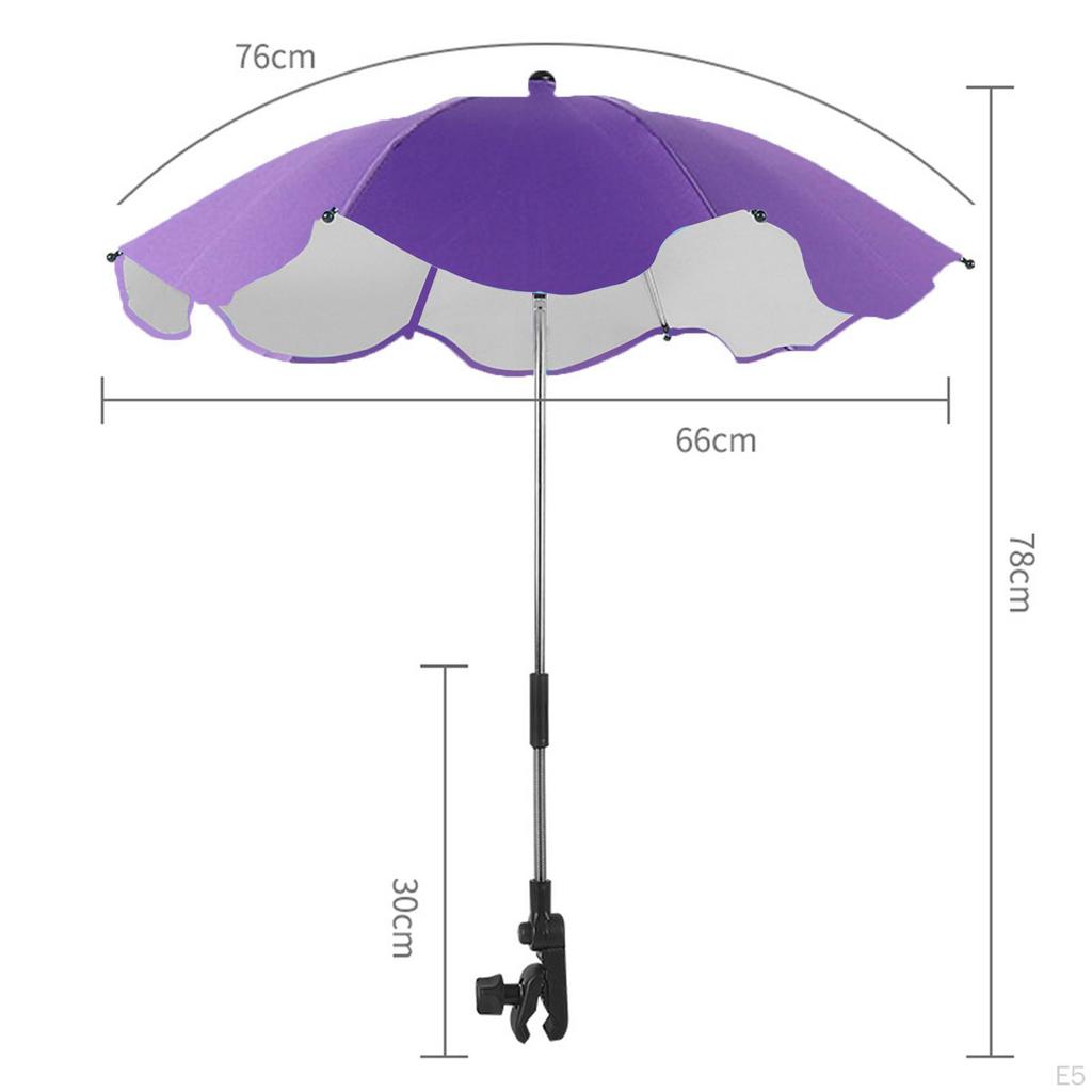 Parasolar + Cărucior Rotativ, Reglabil, Umbrelă pentru Exterior Plajă