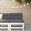 Vidaxl Middle Seat With Cushions, White, Solid Pine Wood