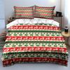 Christmas Reindeer Pattern Set Bedding Duvet Cover Set Duvet Cover Pillowcases  (1*Duvet Cover 2*Pillowcases, Without Duvet Insert)