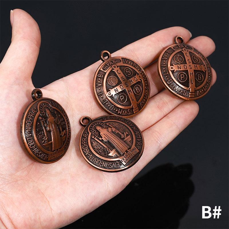 1pcs St Benedict Cross Amulet St Benedict Medal Holder Pendant Jewelry Religion 35mm