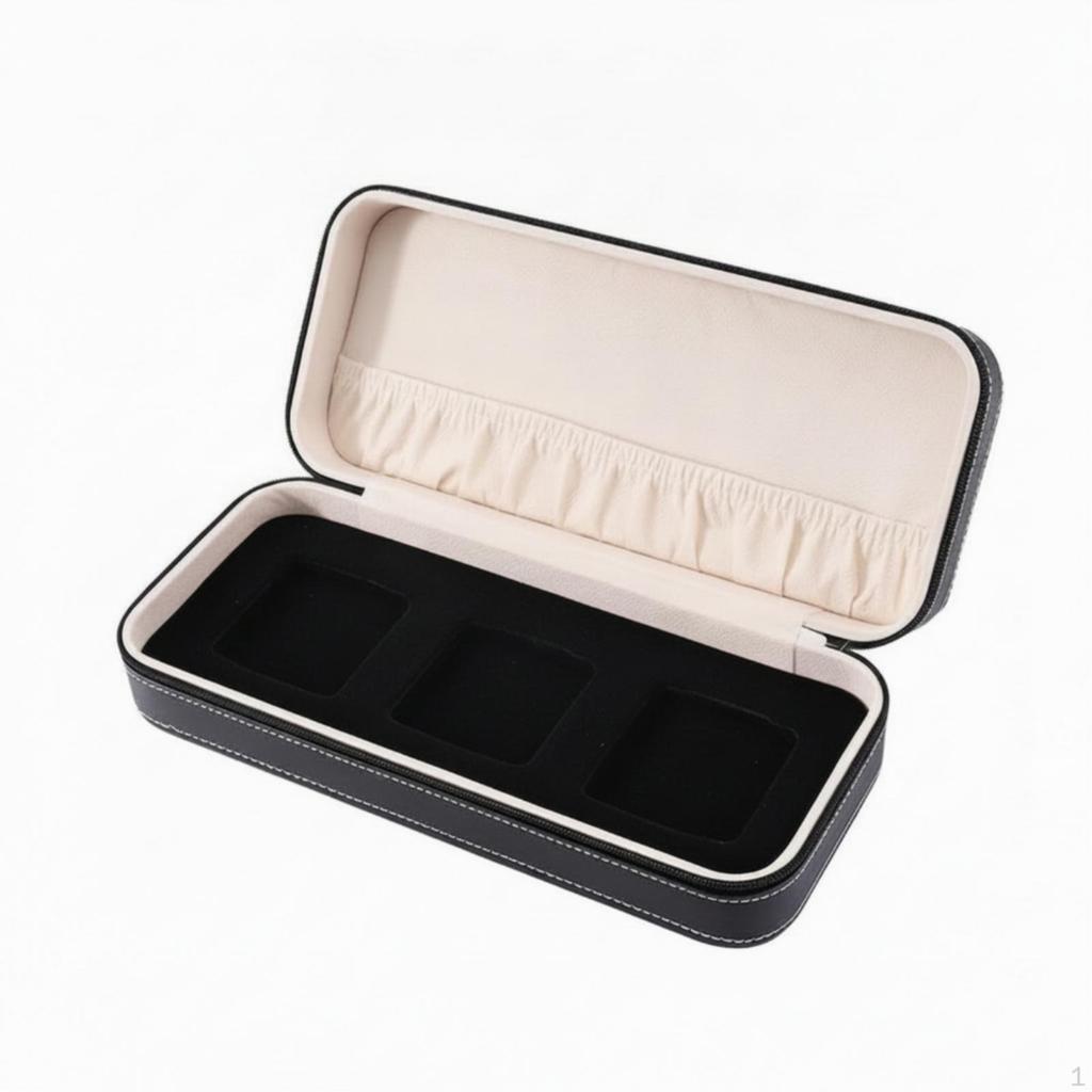 Portable Zippered Jewelry Case | Compact Design, Padded Interior Lining, with Elastic