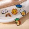 Creative Medal Sun Clouds Rainbow Little Hedgehog Brooch Clothing Accessory Pin Cute Cartoon Metal Badge