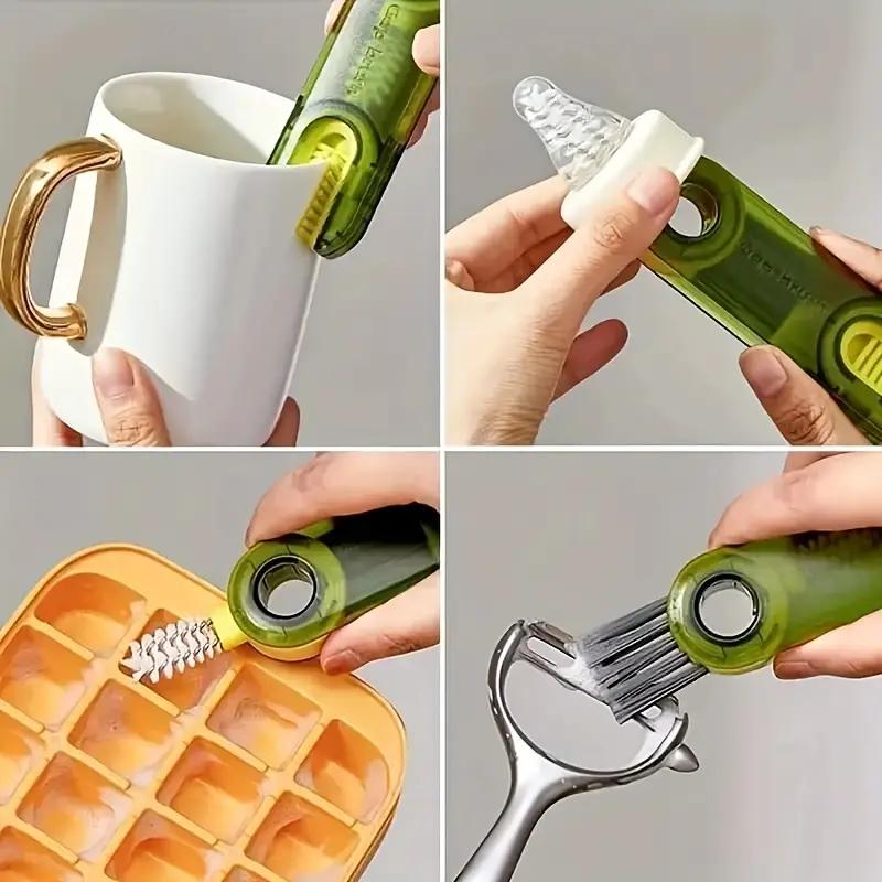 3Colors Multifunctional Cleaning Brush Cup Lid Cleaning Brush Cup Lid Groove Cleaning Brush Gap Cleaning Thermos Cup Lid Gap Cleaning Brush