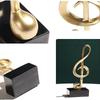 E-isata 3pcs Musical Sculptures Music Note Figurine Statue Decorative Ornaments Decor for Living Room Bedroom TV Cabinet Gift (Gold)
