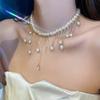 Retro water drop pearl fringed necklace accessories high sense fashion exquisite collarbone chain temperament necklace accessories