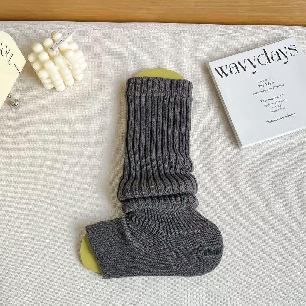 Women's Y2K Knitted Stirrup Leg Warmers - Thick, Warm Knee-High Socks for Autumn and Winter
