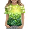 Children's Fashion Casual Short-sleeved St. Patrick Print Crew-neck T-shirt Top
