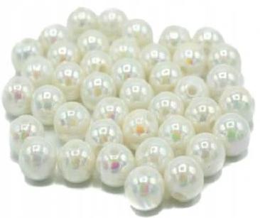 Koraliki Plastikowe Opalizujace Perłowe 10Mm Op.80