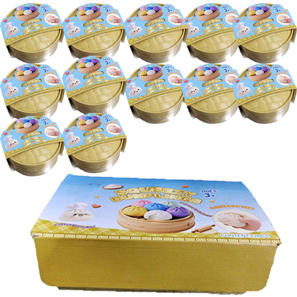 Regalo IN Regali Realistico Gigante Raviolo Spremibile con Cestello di Bambù Morbido Palla di Impasto TPR Giocattolo Decompressione Fidget Divertente Creativo