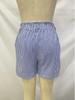 2026 European Summer Women's Black & Red Striped Casual Pocket Shorts