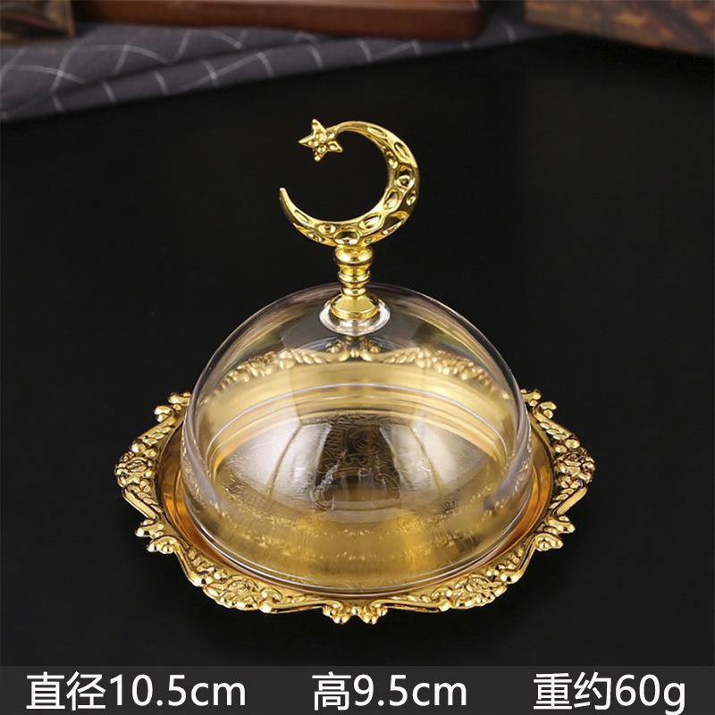

Metal Dessert Plate Transparent Acrylic Cover Dim Sum Dish Pastry Plate Bread Plates Fruit Tray Salad Bowl Snack Bowl Candy Dish