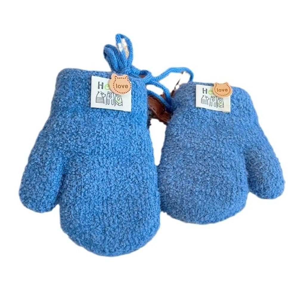0-3Y Baby Baby Plush Gloves Thick Plush Full Finger Gloves New Warm Snow Gloves  Autumn Winter