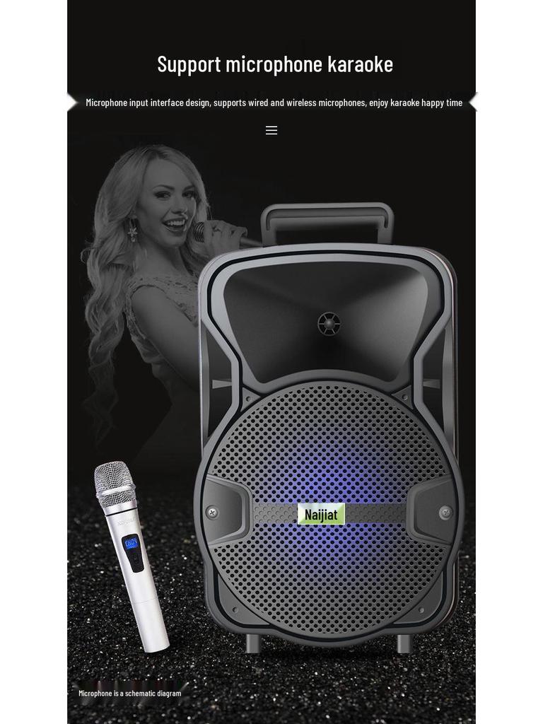 12" Portable Bluetooth Speaker with High-Power Battery for Outdoor Events & Dance Promotions