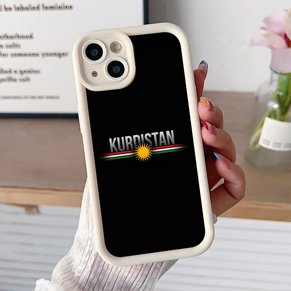 Kurdistan Flag Thicken TPU Mobile Phone Case for iPhone 17 16 15 14 13 12 11 Air Pro Max Plus Colorful Cover