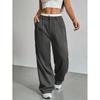 High-Waisted Wide-Leg Striped Trousers Women Office Chic Straight Cut Pants With Pockets Lightweight Stretch Fit