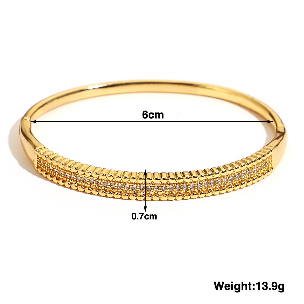 Greatera Trendy Gold Plated 316L Stainless Steel Bangles Bracelets for Women Delicate Cubic Zirconia Bracelet Party Jewelry
