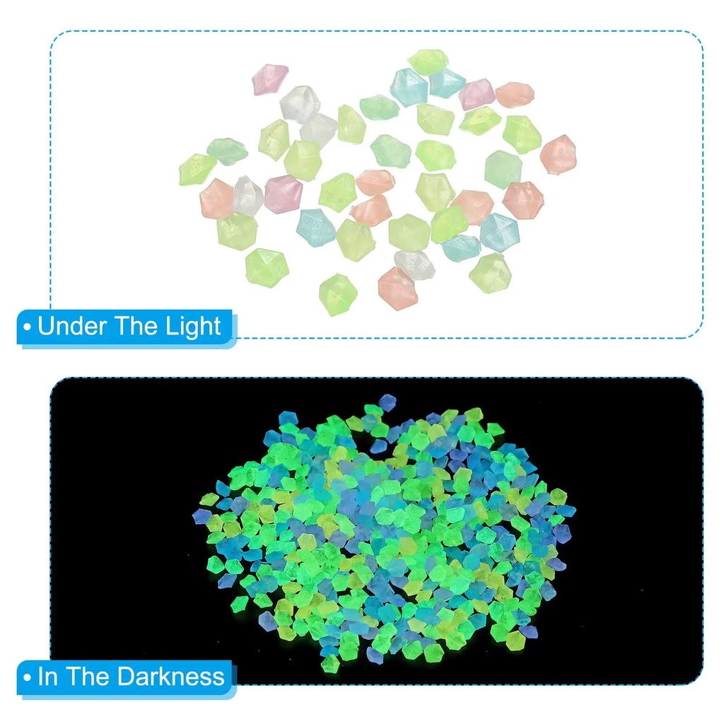 1000 sztuk 3-5mm Luminous Sand Glow In Dark Pebbles Stone Home Garden Yard Outdoor Path Lawn Decorations Fish Tank Aquarium Decor