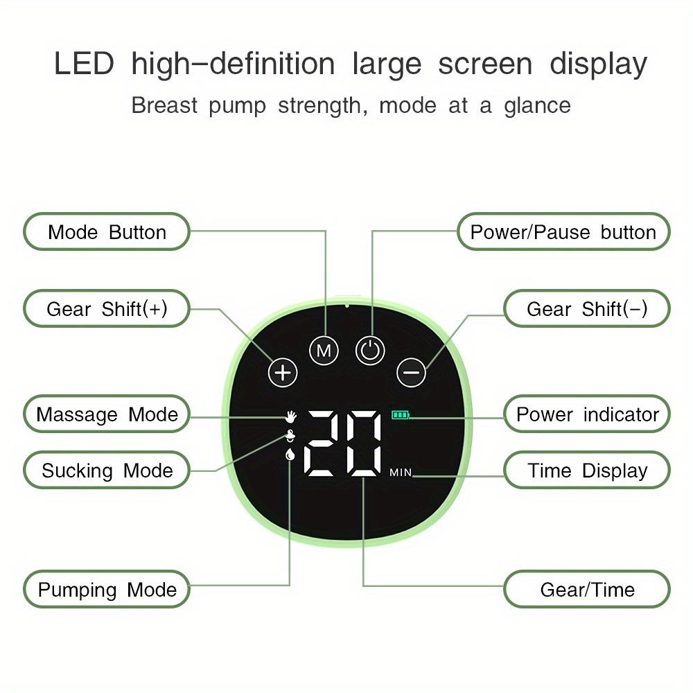 Wearable Portable Hands Free Breast Extractor LED Display 3 Modes-9 Levels Low Noise Breast Milk Collector Easy To Operate