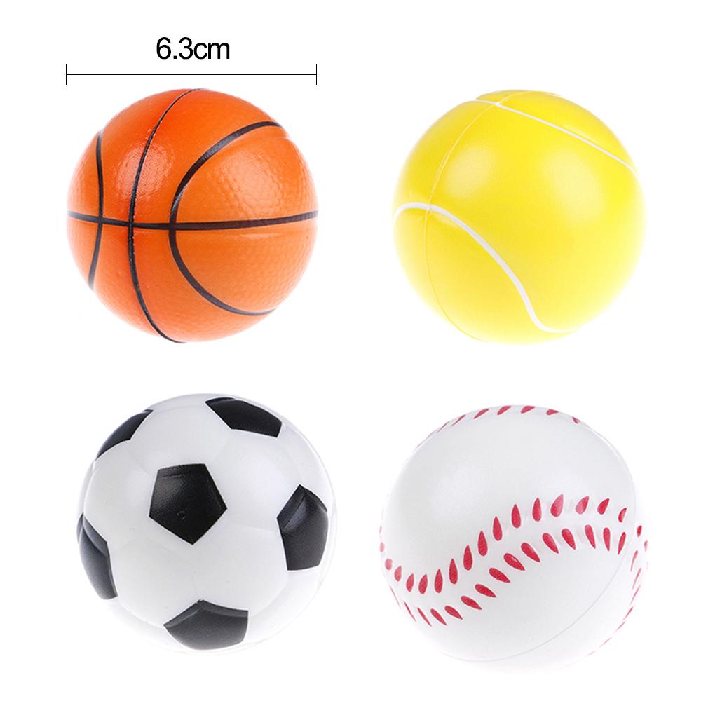 3Pcs 63Mm Children Soft Football Basketball Baseball Tennis Toys  Foam Sponge Decompression Vent Stress Balls Soccer Anti Stress