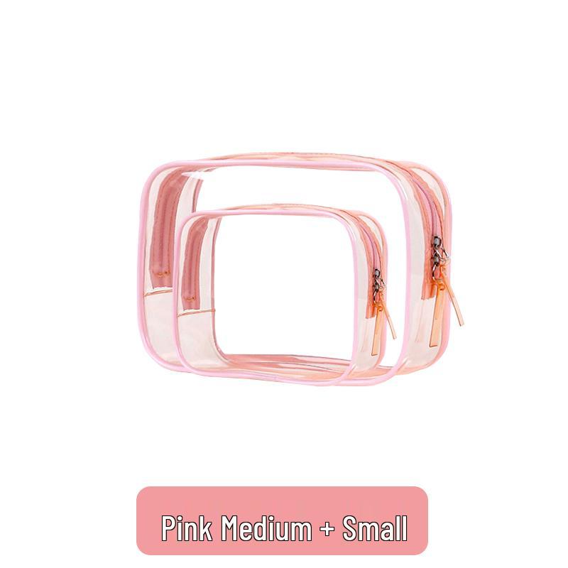 Large Capacity Waterproof Transparent Makeup Bag - Portable Toiletry Organizer for Travel