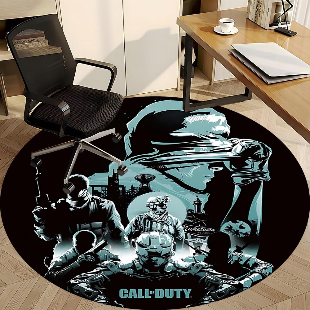 1PC Call of Duty Office Round Rug, Non-slip, Soft and Durable Office Rug for Interior Decoration, Perfect for Office, Beautiful Decoration